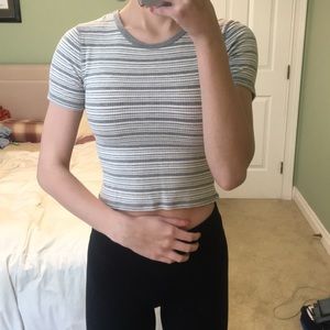 soft stretchy striped crop top